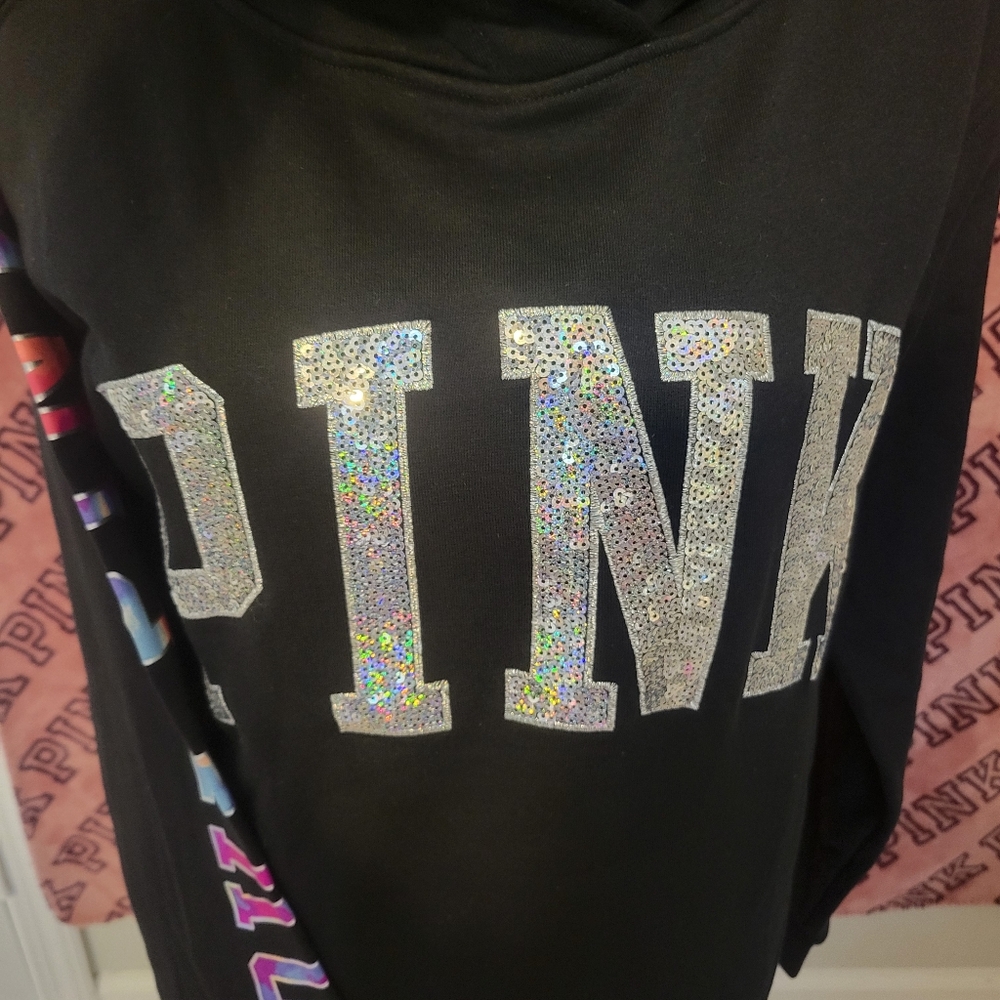 VS PINK WATERCOLOR BLING HOODIE - Picture 4 of 10
